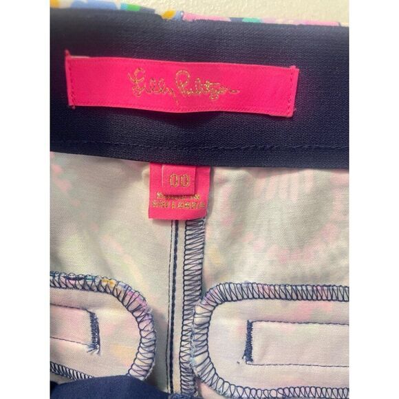 Lilly Pulitzer Pants Kelly High Tide Navy She’s Got Sol Floral size 00 - Picture 7 of 8